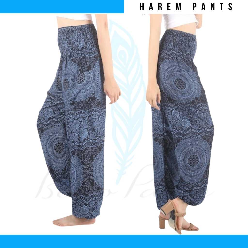 Boho Pants Mandala Blue Harem Pants