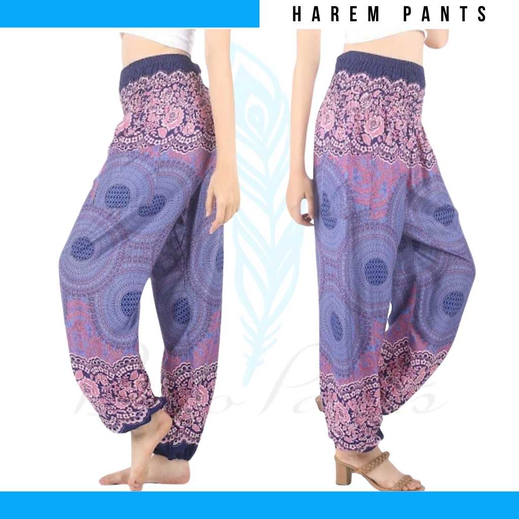 Boho Pants Honeycomb Purple Harem Pants