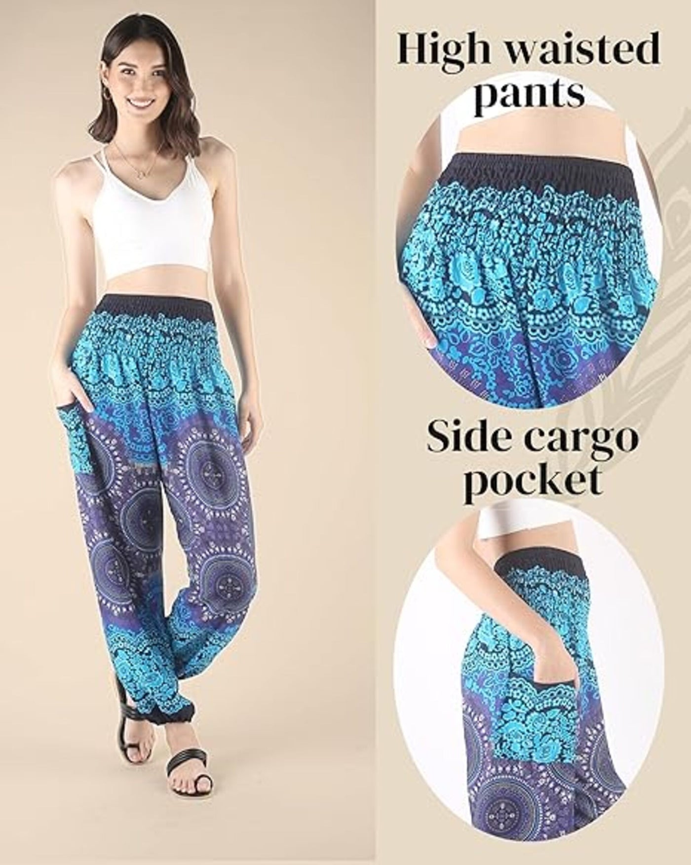 Boho Pants Clocknut Blue Yoga Pants