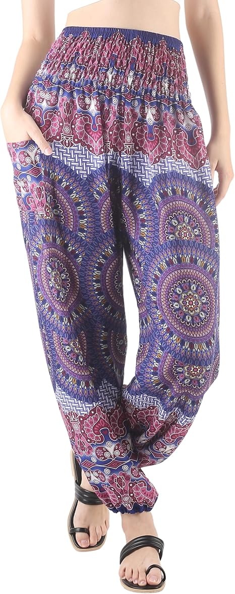Boho Pants Blooming Purple Yoga Pants