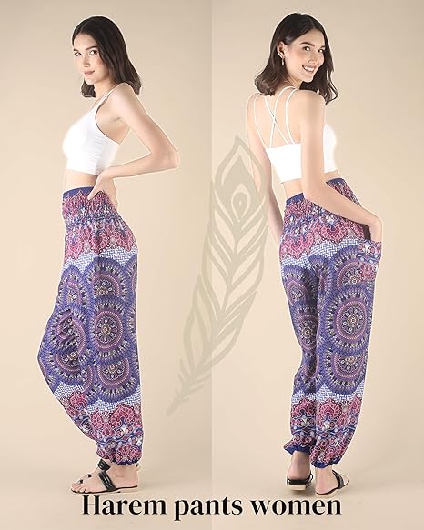 Boho Pants Blooming Purple Yoga Pants