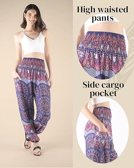 Boho Pants Blooming Purple Yoga Pants