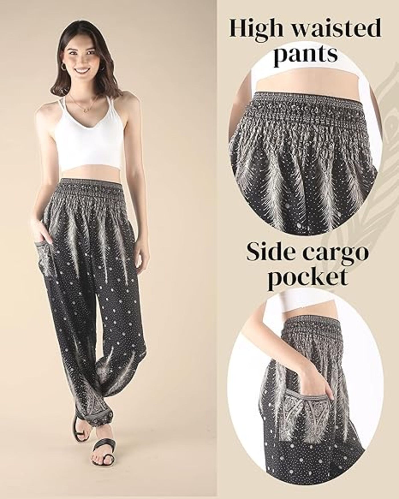 Boho Pants Bohemian Black Yoga Pants