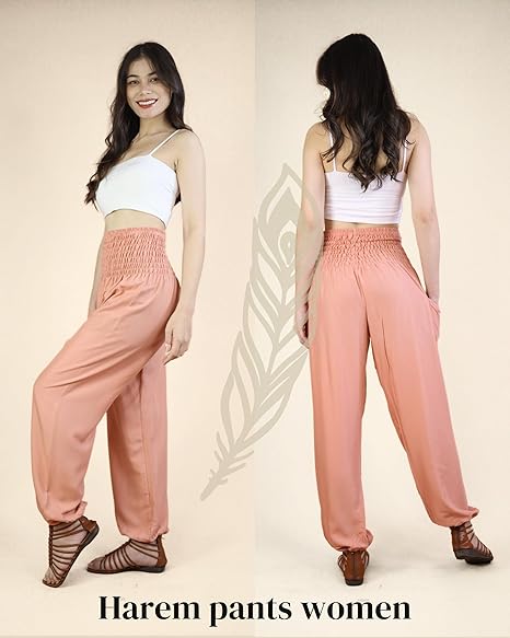 Boho Pants Solid Coral Yoga Pants