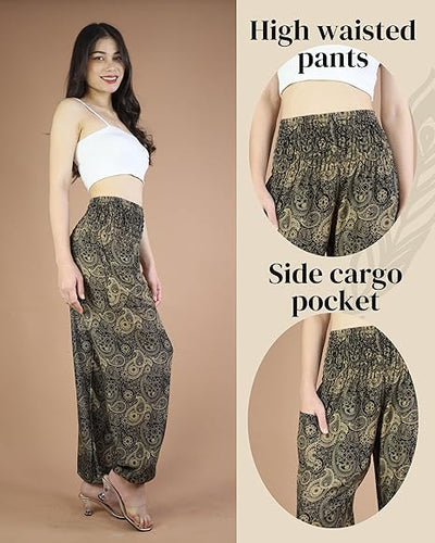 Boho Pants Paisley Black Yoga Pants