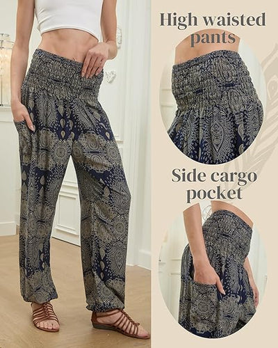 Boho Pants Droplet Navy Yoga Pants