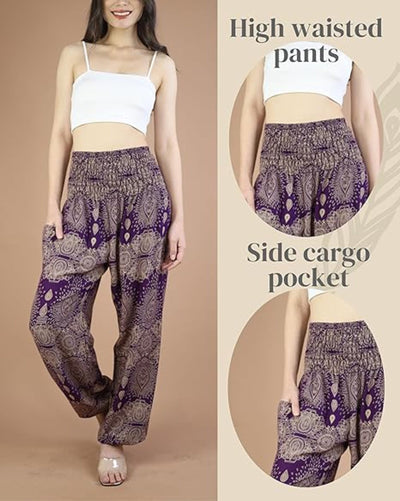 Boho Pants Droplet Purple Yoga Pants