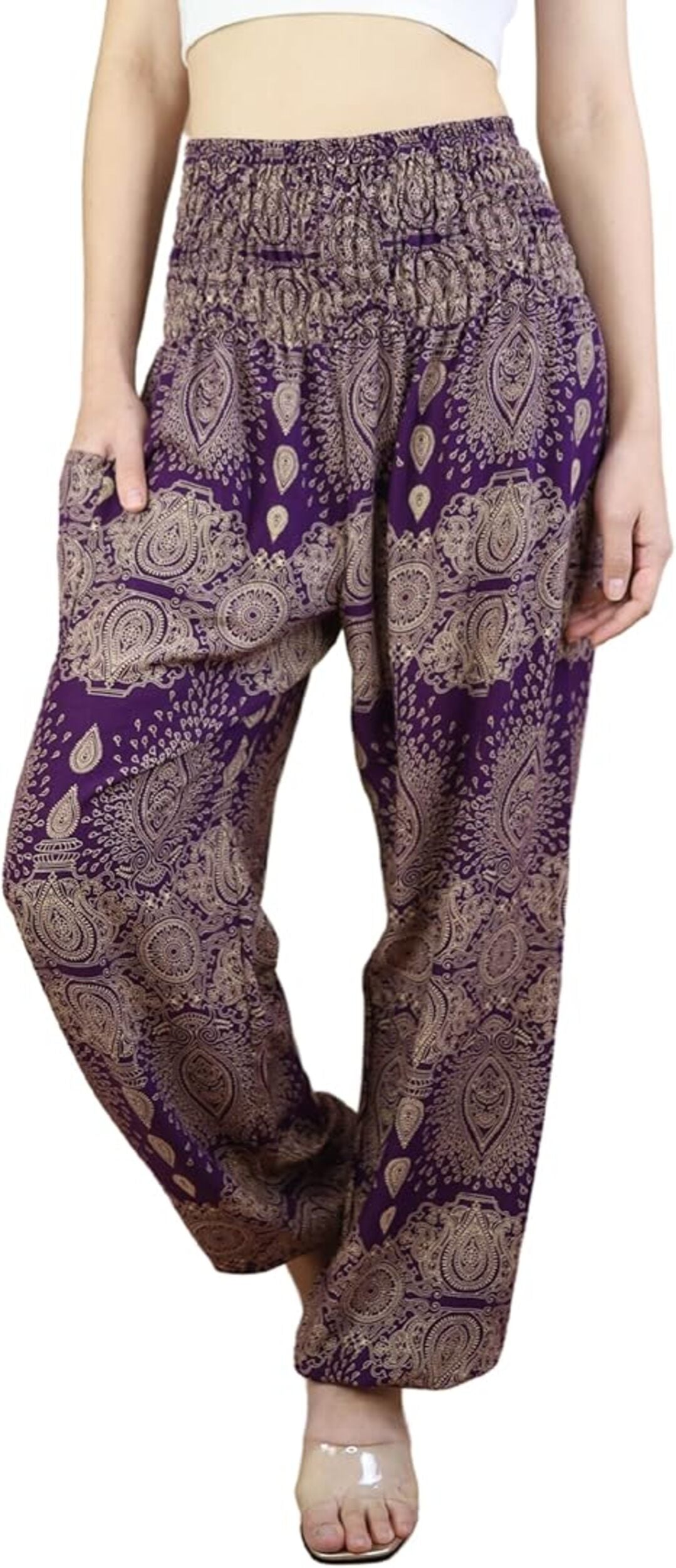 Boho Pants Droplet Purple Yoga Pants