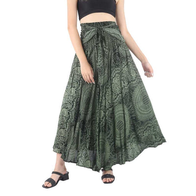 Mandala Green Hippie Skirt